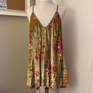 Free People Floral Velvet Strappy Dress
